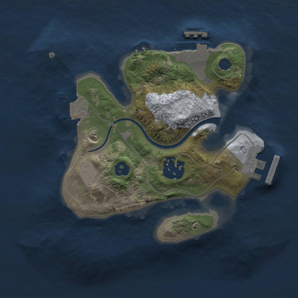 Rust Map: Procedural Map, Size: 2000, Seed: 25596173, 4 Monuments