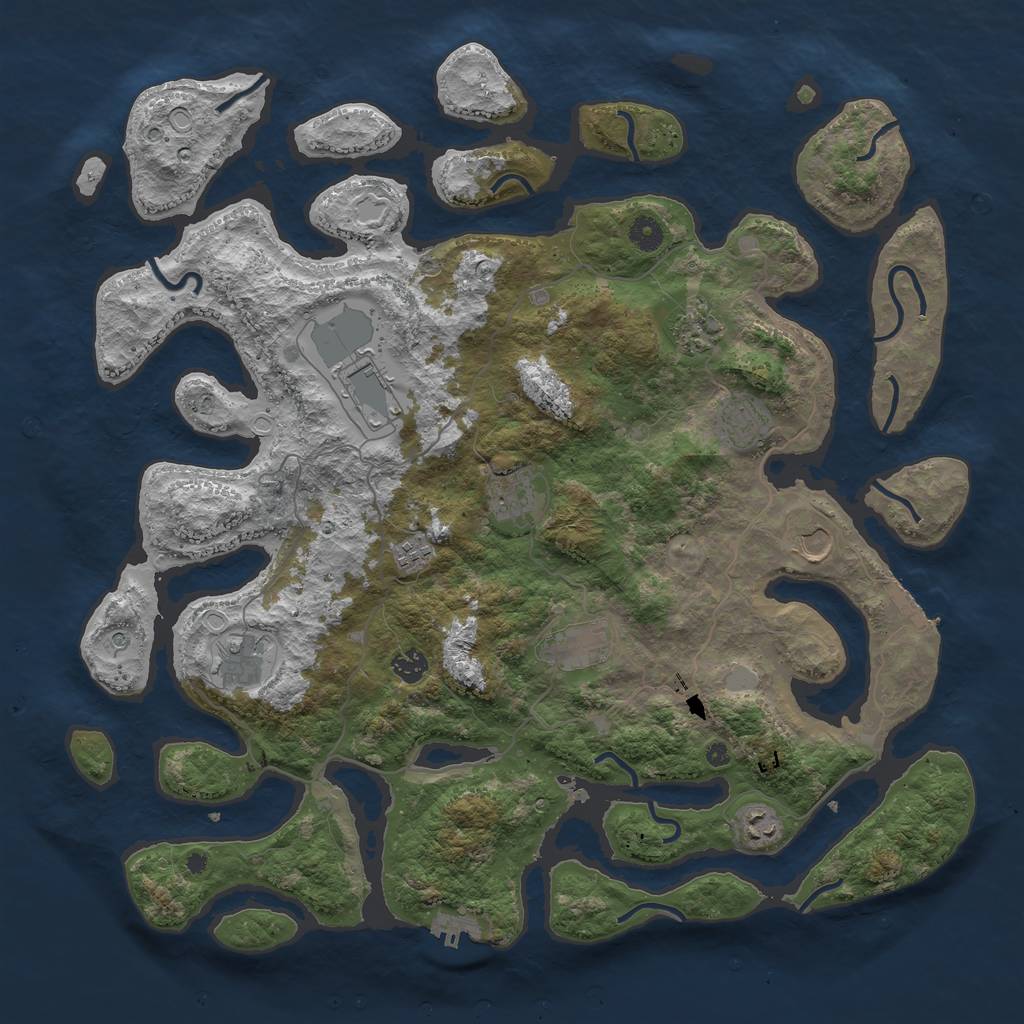 Rust Map: Procedural Map, Size: 4500, Seed: 82349141, 18 Monuments