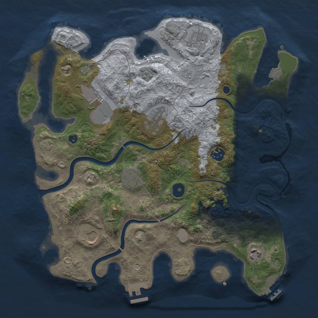 Rust Map: Procedural Map, Size: 3600, Seed: 123211, 14 Monuments