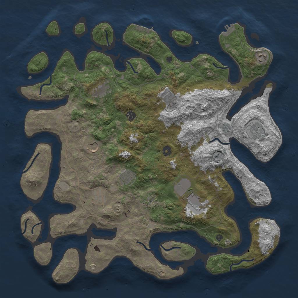 Rust Map: Procedural Map, Size: 4500, Seed: 166715164, 19 Monuments