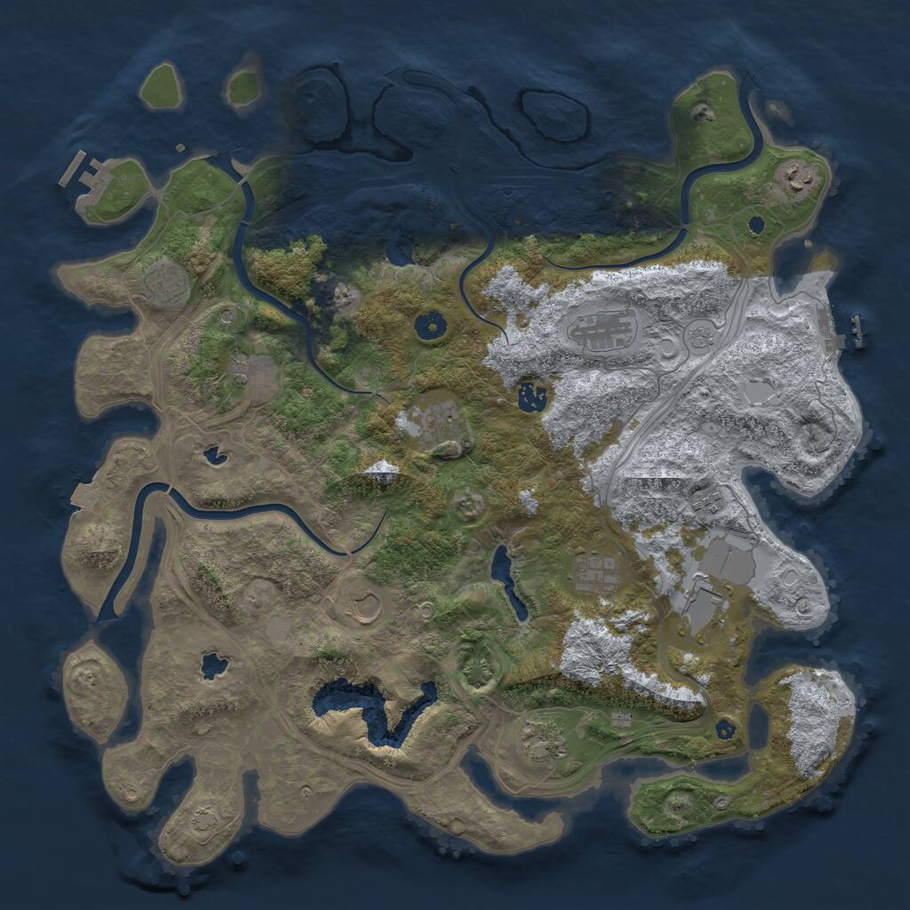 Rust Map: Procedural Map, Size: 4500, Seed: 166715164, 17 Monuments