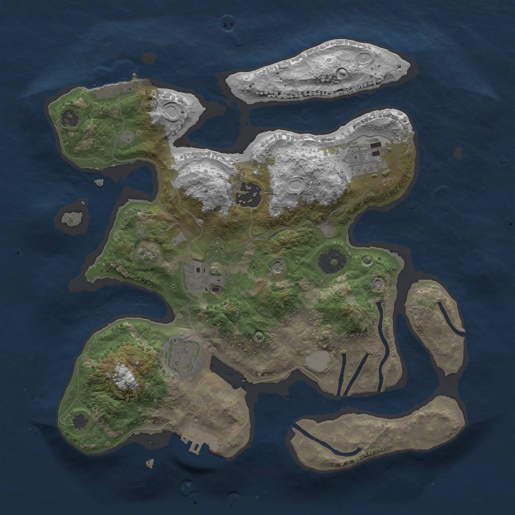 Rust Map: Procedural Map, Size: 3000, Seed: 6699, 12 Monuments