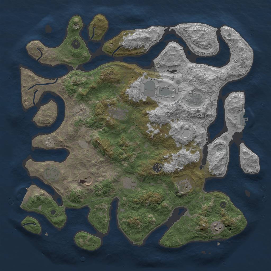 Rust Map: Procedural Map, Size: 4500, Seed: 4586348, 18 Monuments