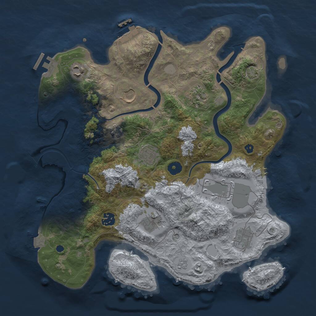 Rust Map: Procedural Map, Size: 3500, Seed: 14567, 15 Monuments