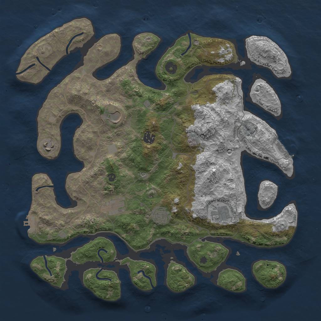 Rust Map: Procedural Map, Size: 4000, Seed: 544264422, 15 Monuments