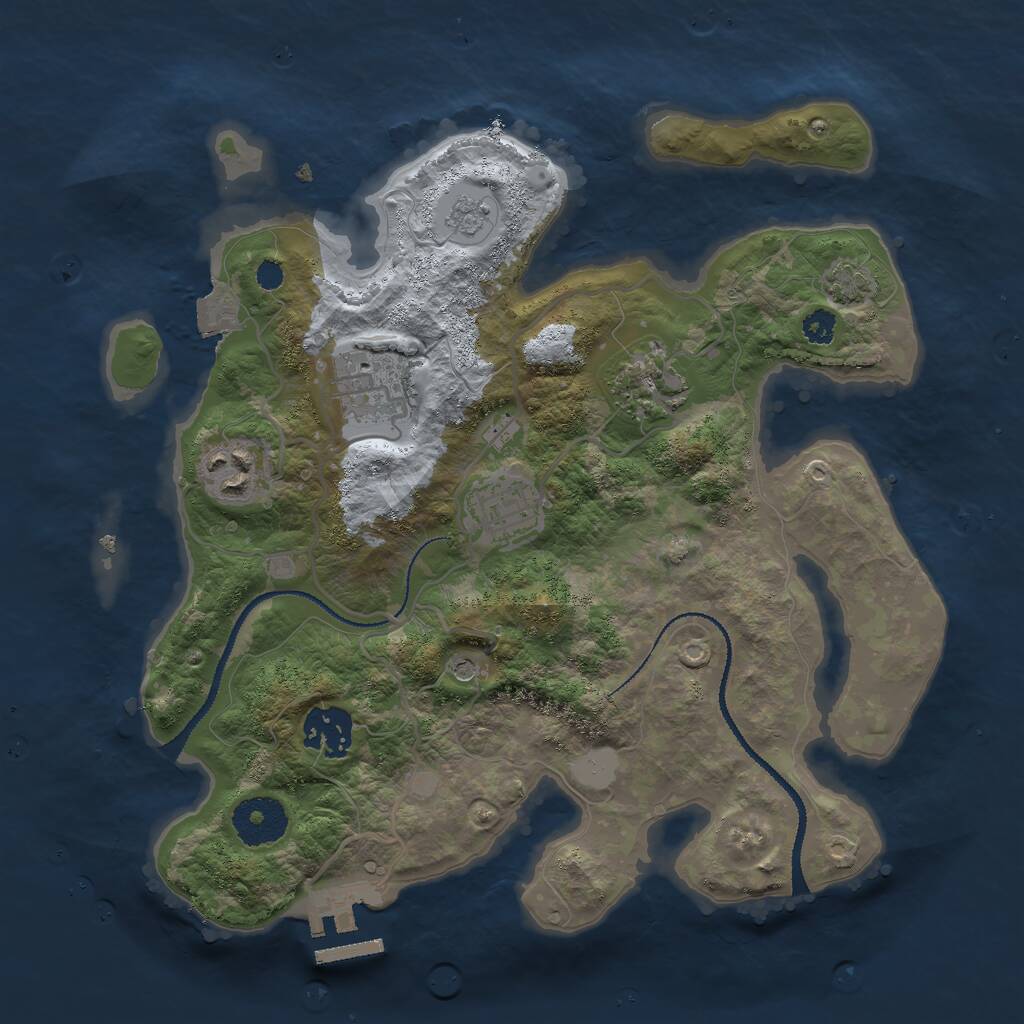 Rust Map: Procedural Map, Size: 3000, Seed: 698141, 10 Monuments