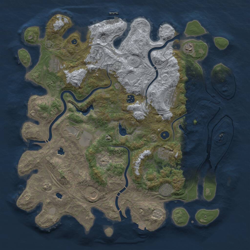 Rust Map: Procedural Map, Size: 4500, Seed: 711136181, 15 Monuments
