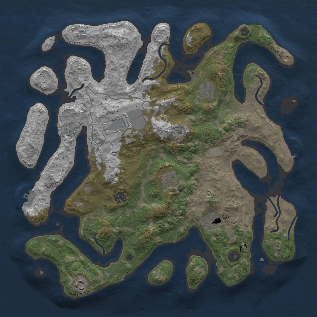 Rust Map: Procedural Map, Size: 4000, Seed: 58039234, 15 Monuments