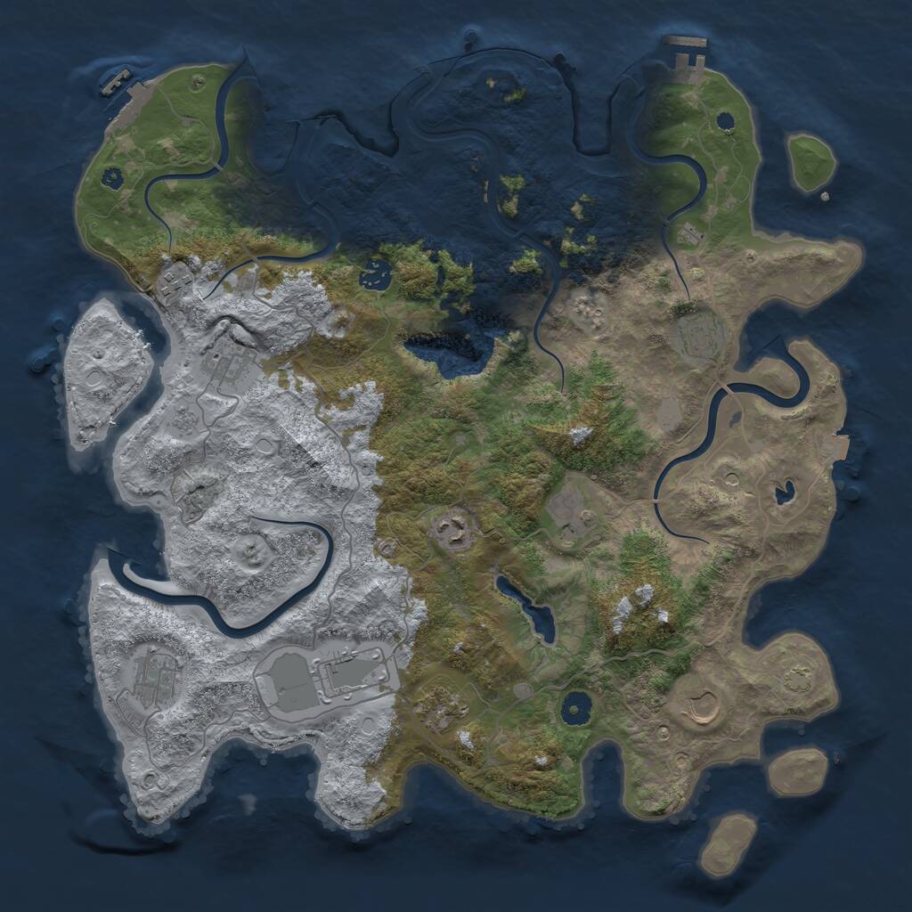 Rust Map: Procedural Map, Size: 4200, Seed: 5751463, 16 Monuments