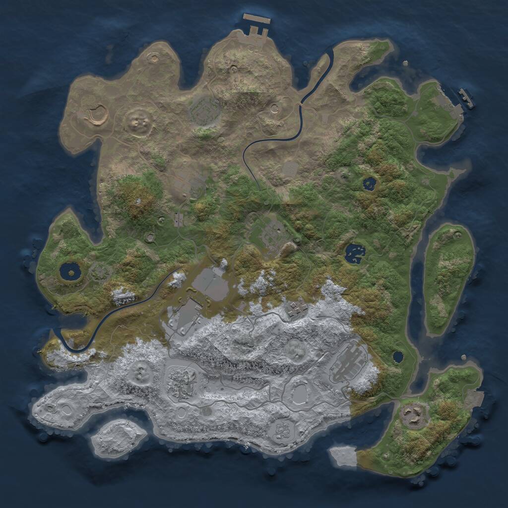 Rust Map: Procedural Map, Size: 3750, Seed: 367518822, 16 Monuments