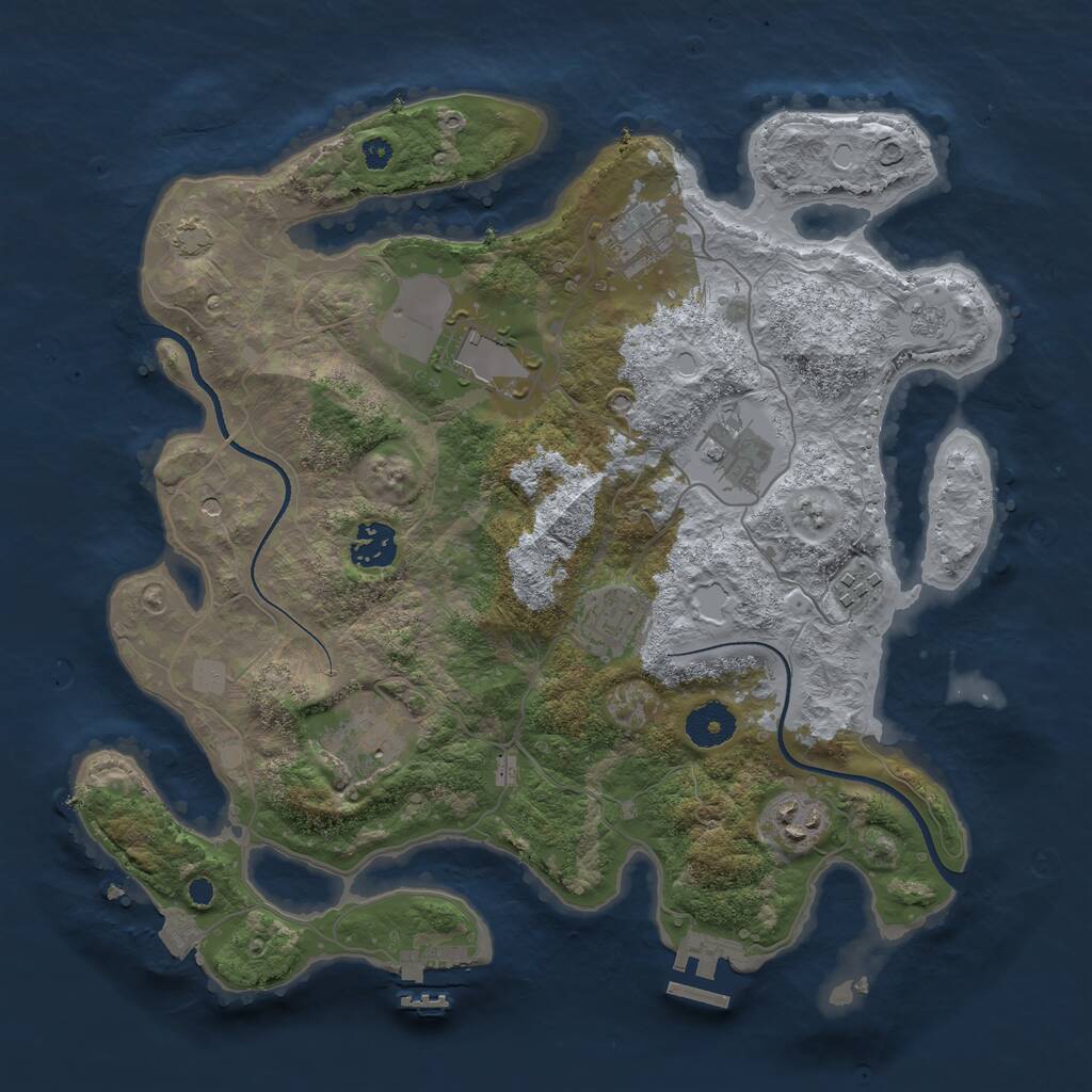 Rust Map: Procedural Map, Size: 3500, Seed: 1604363409, 14 Monuments