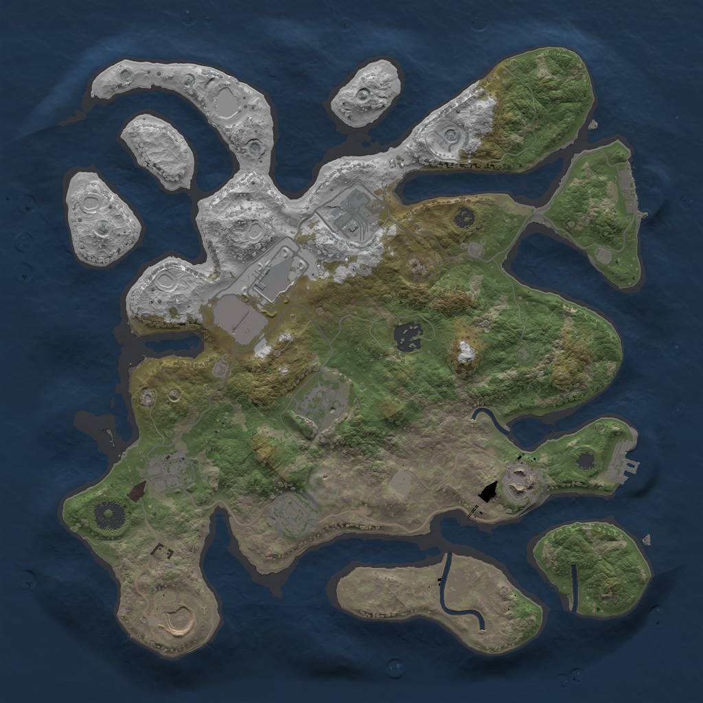 Rust Map: Procedural Map, Size: 3500, Seed: 1567142855, 16 Monuments