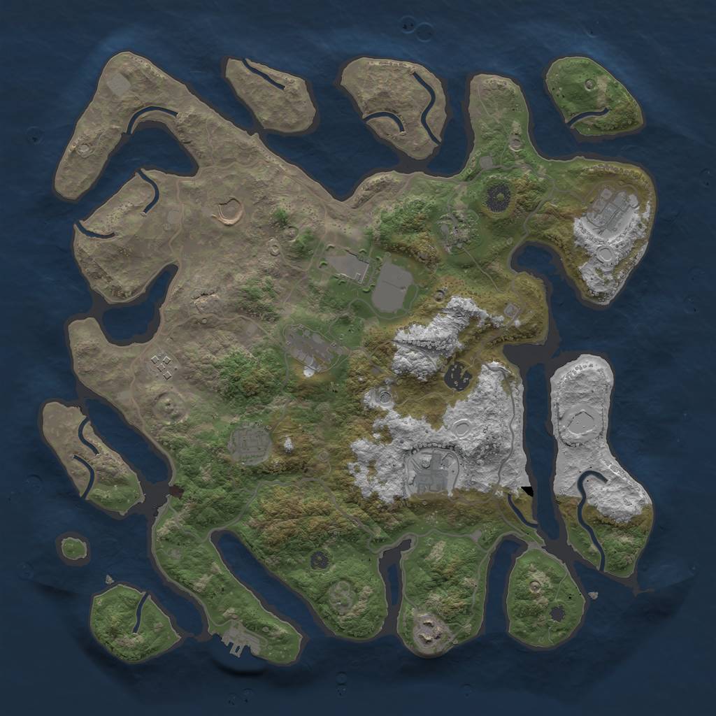 Rust Map: Procedural Map, Size: 4000, Seed: 1728633757, 17 Monuments