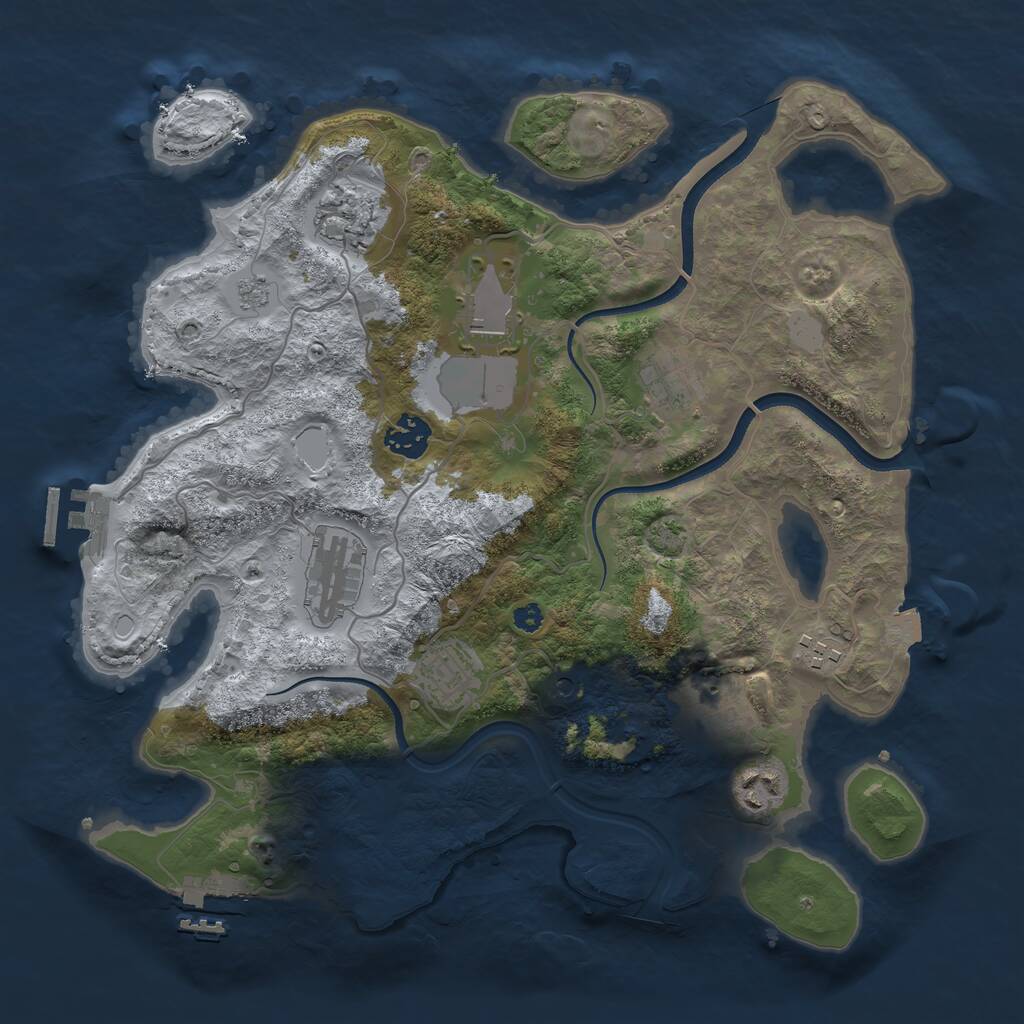 Rust Map: Procedural Map, Size: 3500, Seed: 248508461, 15 Monuments