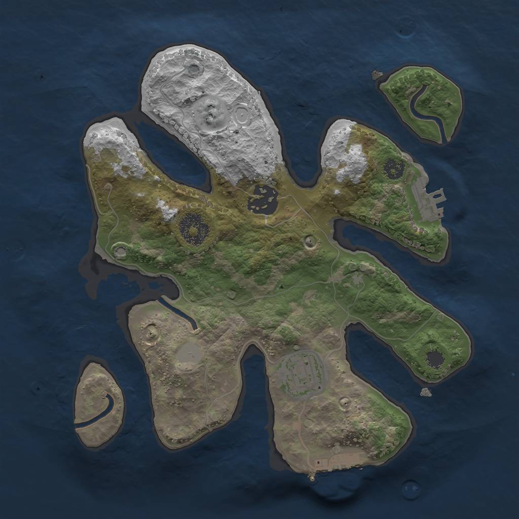 Rust Map: Procedural Map, Size: 2500, Seed: 4412, 9 Monuments