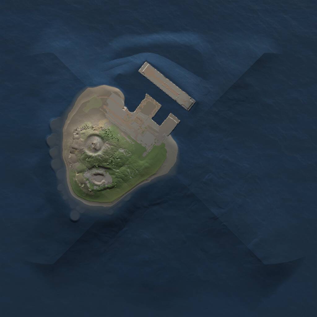 Rust Map: Procedural Map, Size: 1000, Seed: 12344, 2 Monuments