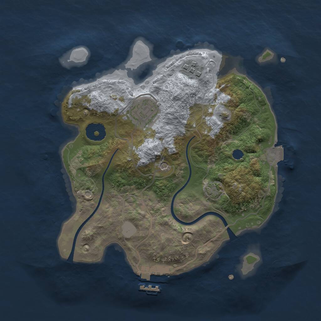 Rust Map: Procedural Map, Size: 2500, Seed: 1505837304, 6 Monuments