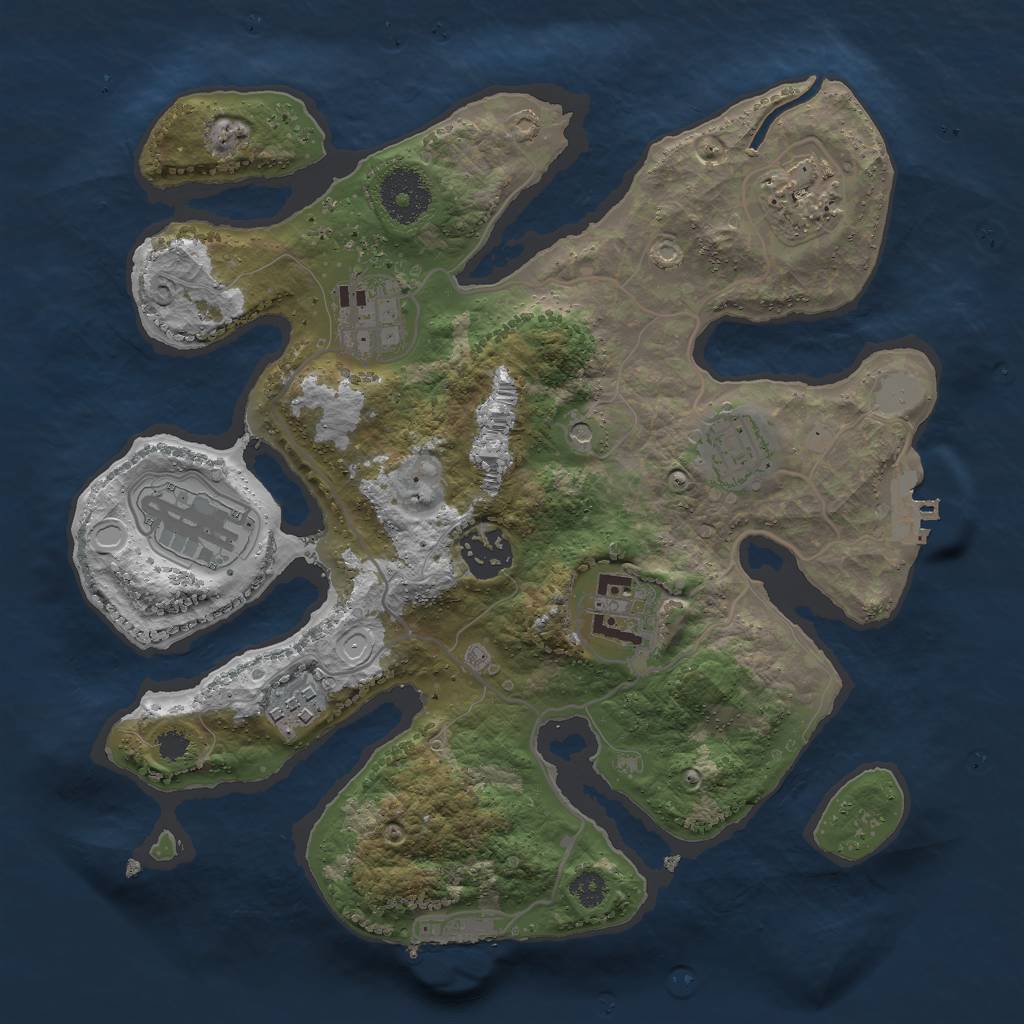 Rust Map: Procedural Map, Size: 3000, Seed: 50644652, 15 Monuments