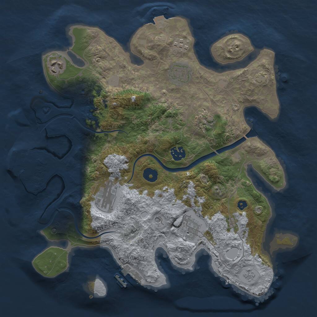 Rust Map: Procedural Map, Size: 3300, Seed: 999, 13 Monuments