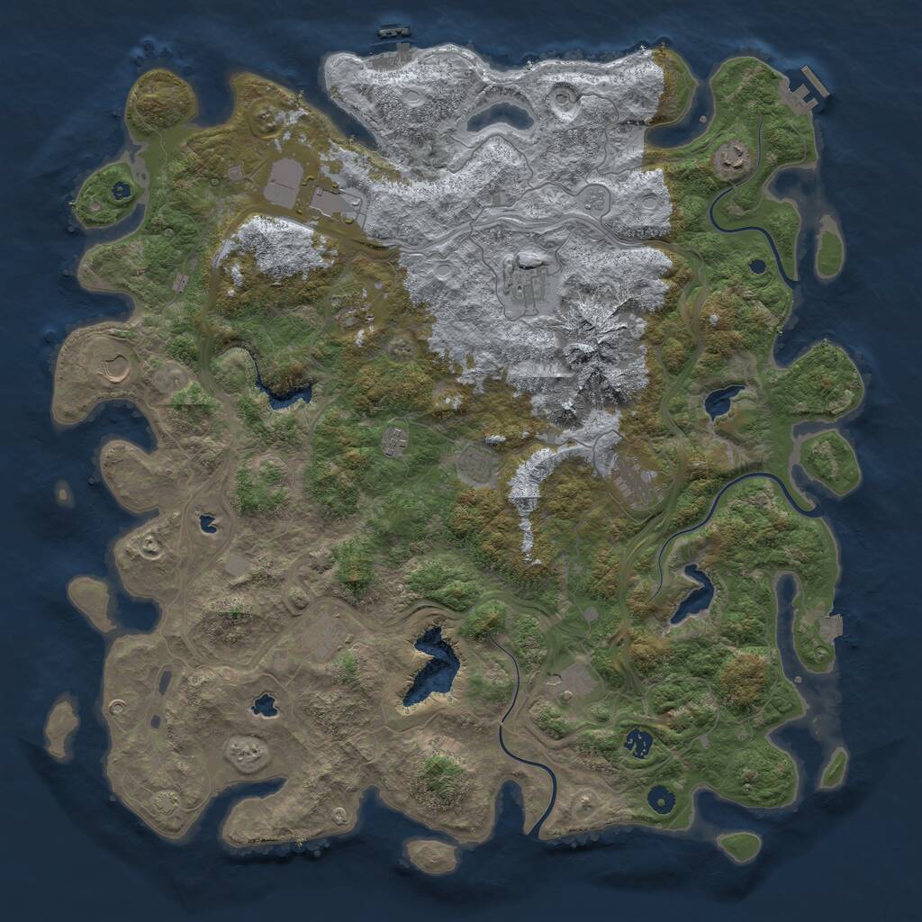 Rust Map: Procedural Map, Size: 5000, Seed: 1892206682, 17 Monuments