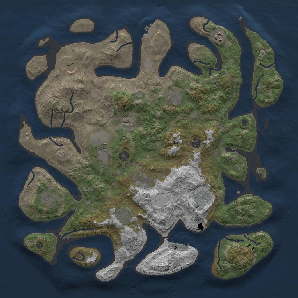 Rust Map: Procedural Map, Size: 4250, Seed: 937146873, 18 Monuments