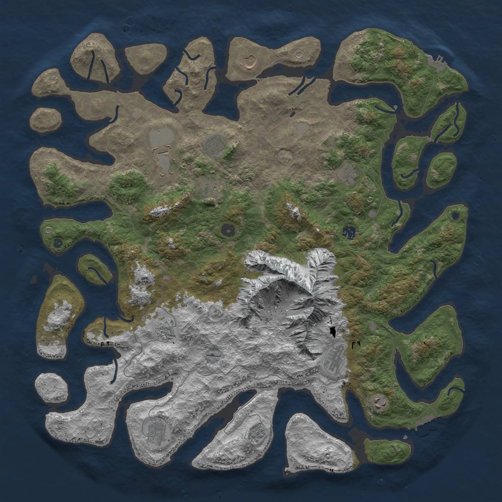 Rust Map: Procedural Map, Size: 5500, Seed: 637934843, 19 Monuments