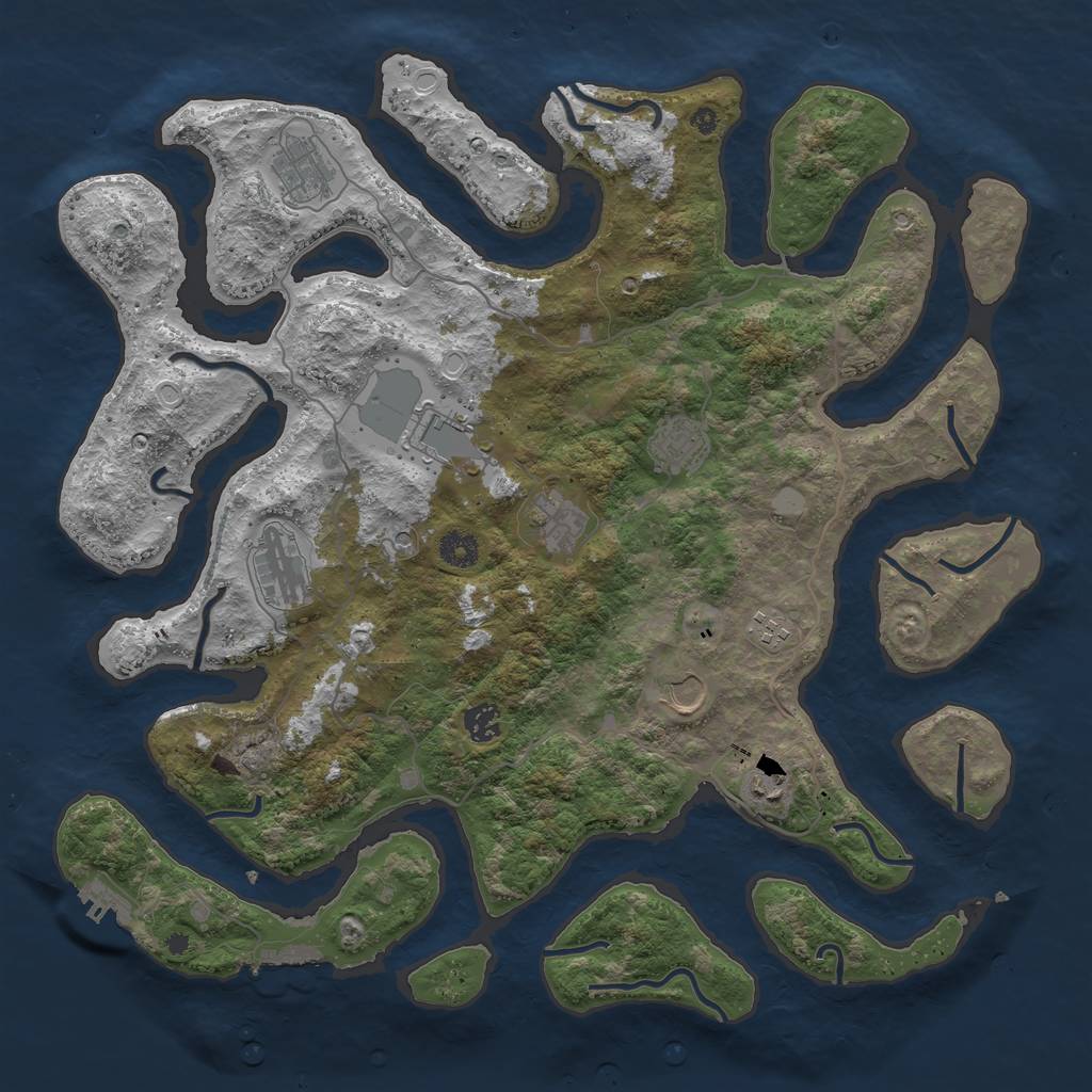 Rust Map: Procedural Map, Size: 4200, Seed: 7948, 17 Monuments
