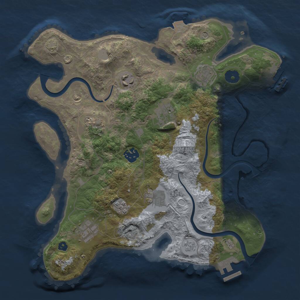 Rust Map: Procedural Map, Size: 3200, Seed: 117138, 14 Monuments