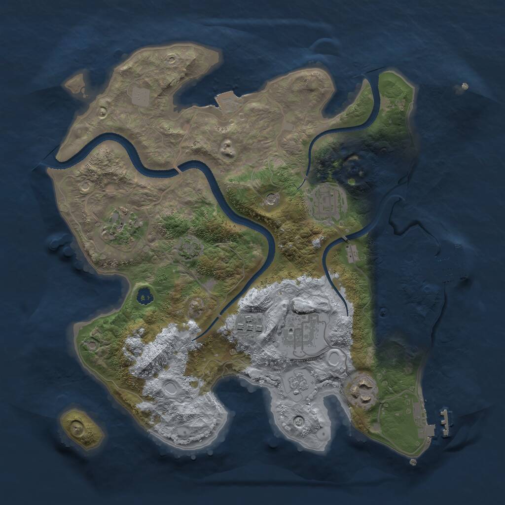 Rust Map: Procedural Map, Size: 3000, Seed: 658311821, 11 Monuments