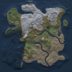 Thumbnail Rust Map: Procedural Map, Size: 3500, Seed: 230926604, 11 Monuments