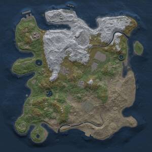 Thumbnail Rust Map: Procedural Map, Size: 3500, Seed: 230926604, 13 Monuments