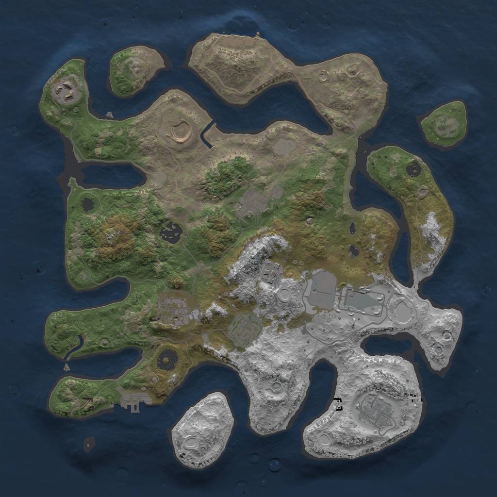 Rust Map: Procedural Map, Size: 3500, Seed: 284, 17 Monuments