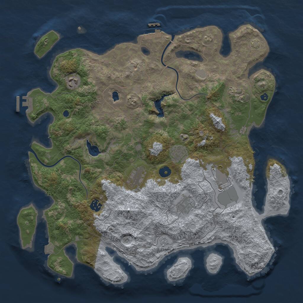 Rust Map: Procedural Map, Size: 4000, Seed: 1651616156, 13 Monuments