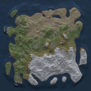 Thumbnail Rust Map: Procedural Map, Size: 4000, Seed: 1651616156, 16 Monuments