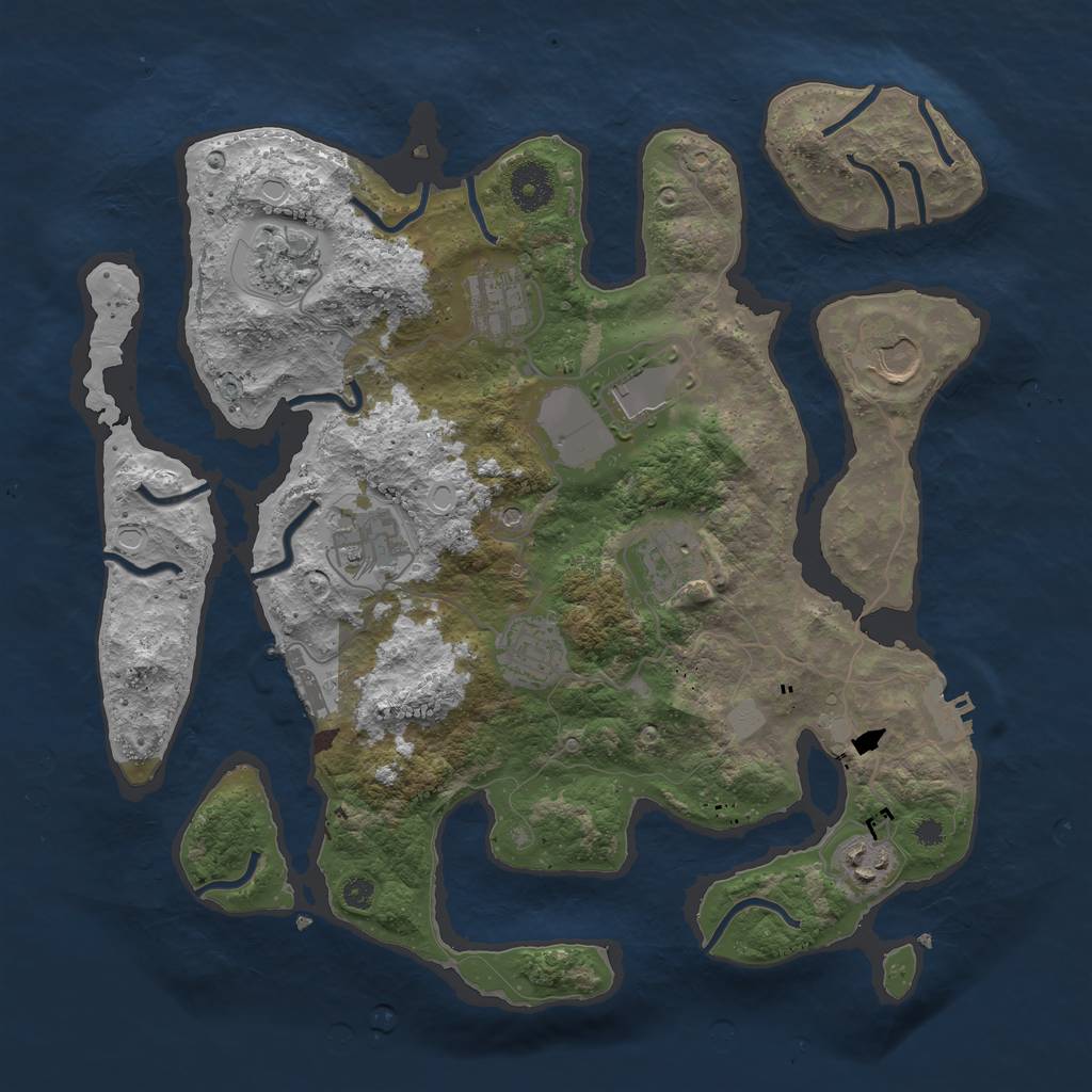 Rust Map: Procedural Map, Size: 3600, Seed: 1646984728, 16 Monuments