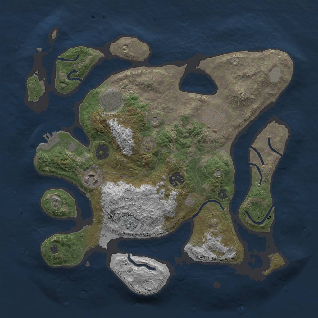 Rust Map: Procedural Map, Size: 3250, Seed: 645696591, 12 Monuments