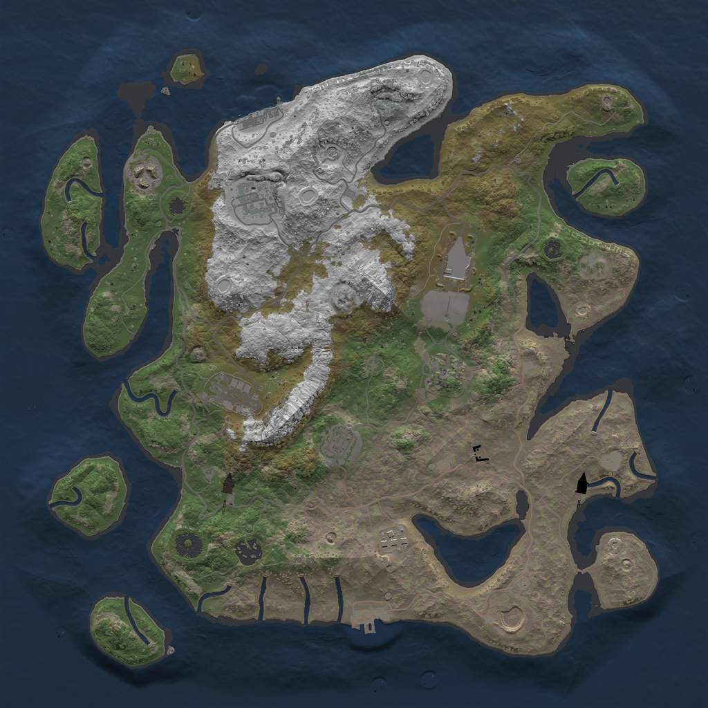Rust Map: Procedural Map, Size: 4000, Seed: 576783132, 17 Monuments