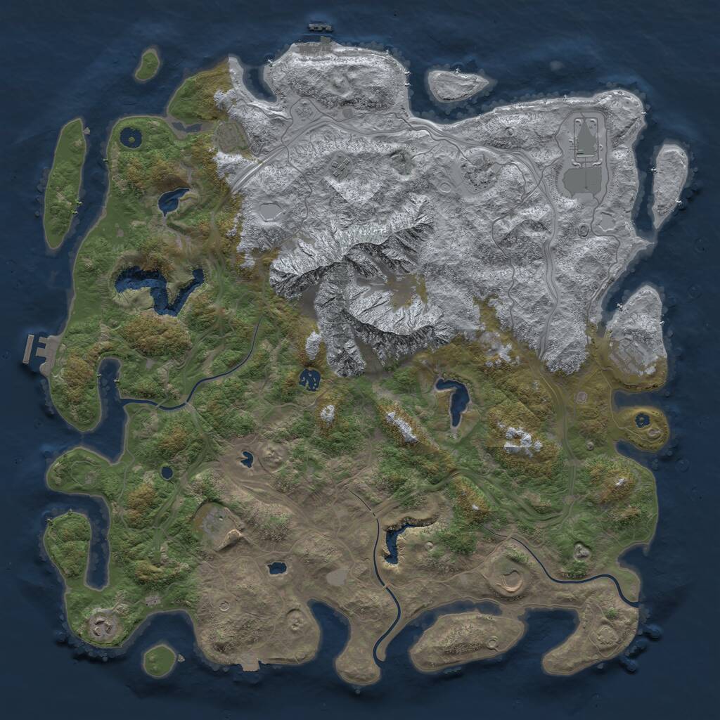 Rust Map: Procedural Map, Size: 5000, Seed: 73421, 15 Monuments