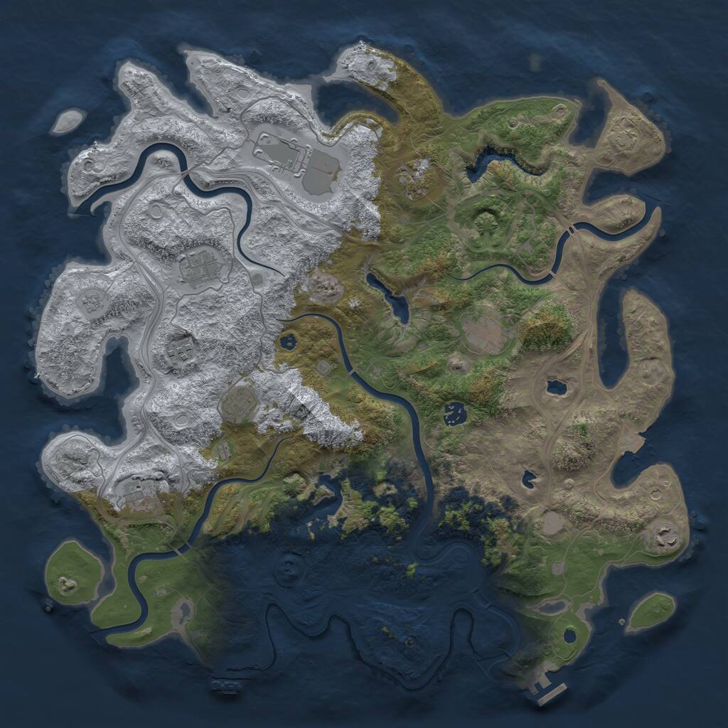 Rust Map: Procedural Map, Size: 4500, Seed: 630376193, 15 Monuments