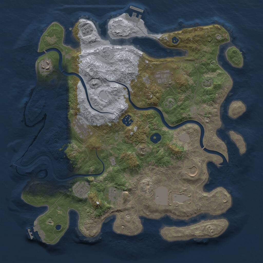 Rust Map: Procedural Map, Size: 3783, Seed: 62000840, 15 Monuments