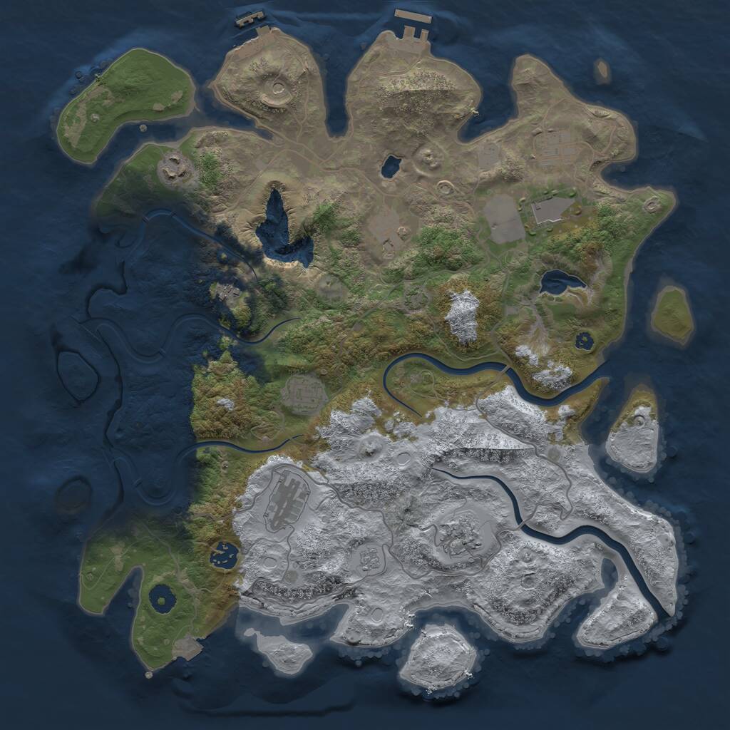 Rust Map: Procedural Map, Size: 4000, Seed: 108090, 15 Monuments
