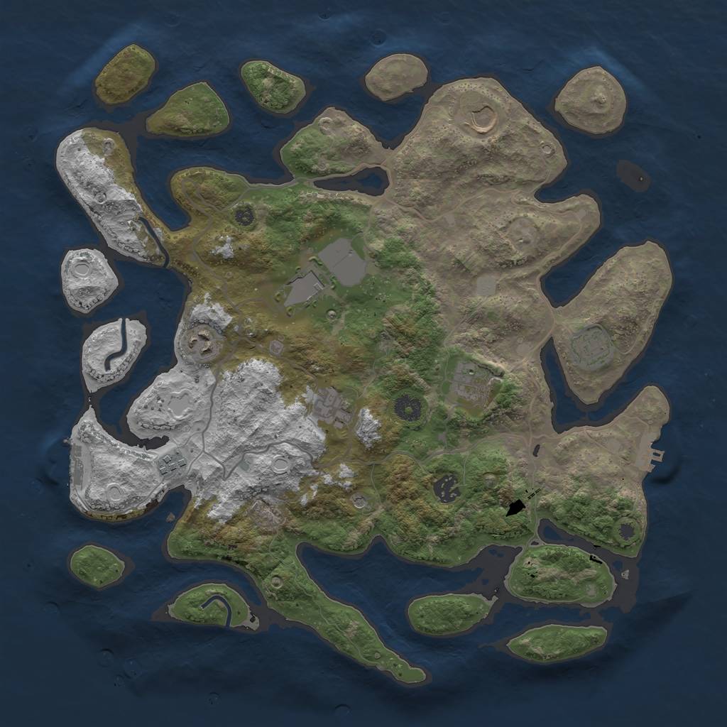 Rust Map: Procedural Map, Size: 4000, Seed: 224142909, 16 Monuments
