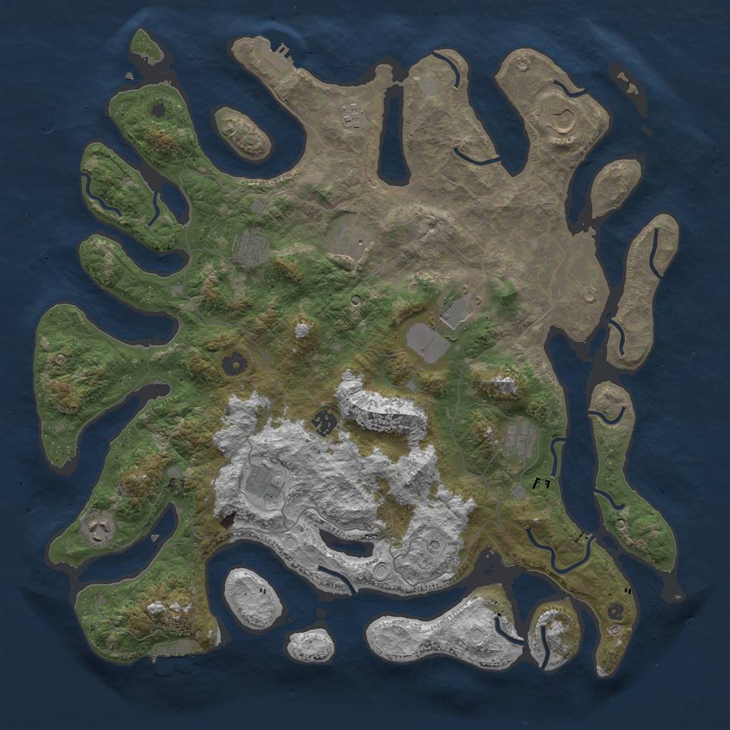 Rust Map: Procedural Map, Size: 4500, Seed: 2049, 17 Monuments
