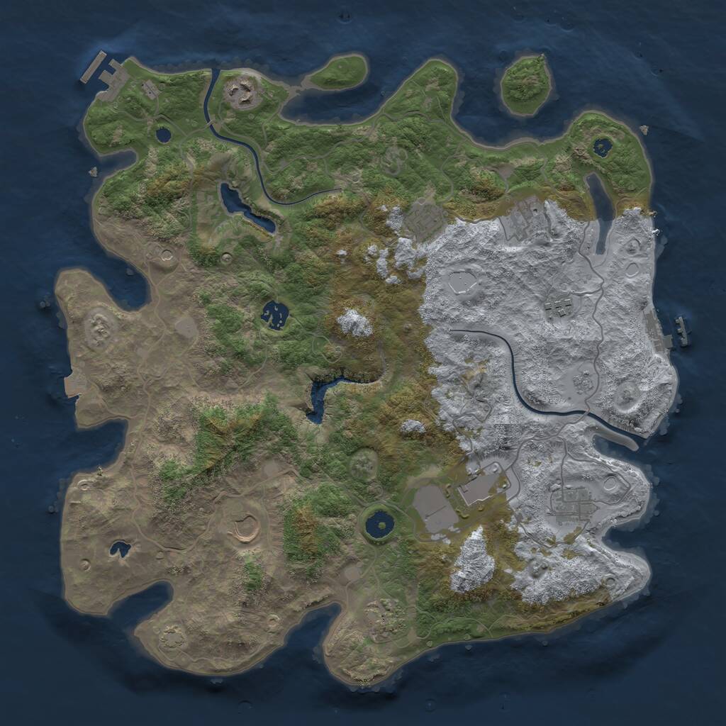 Rust Map: Procedural Map, Size: 4000, Seed: 459133337, 15 Monuments