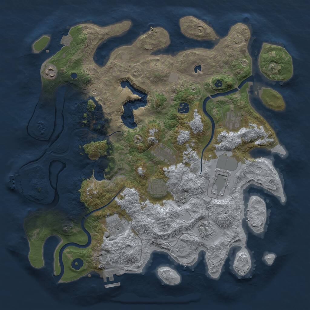 Rust Map: Procedural Map, Size: 4000, Seed: 18934, 15 Monuments