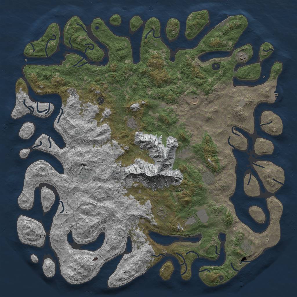 Rust Map: Procedural Map, Size: 6000, Seed: 2396420, 19 Monuments