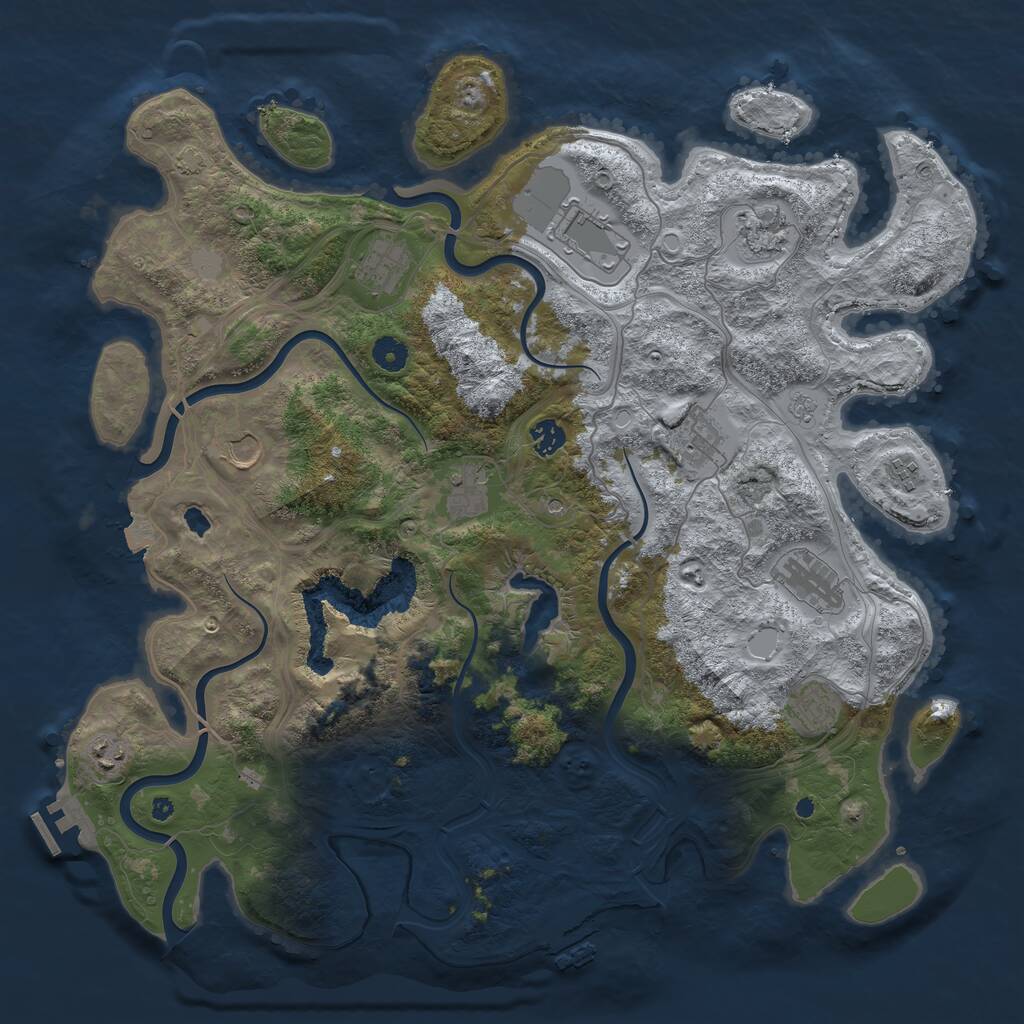 Rust Map: Procedural Map, Size: 4400, Seed: 9002, 17 Monuments