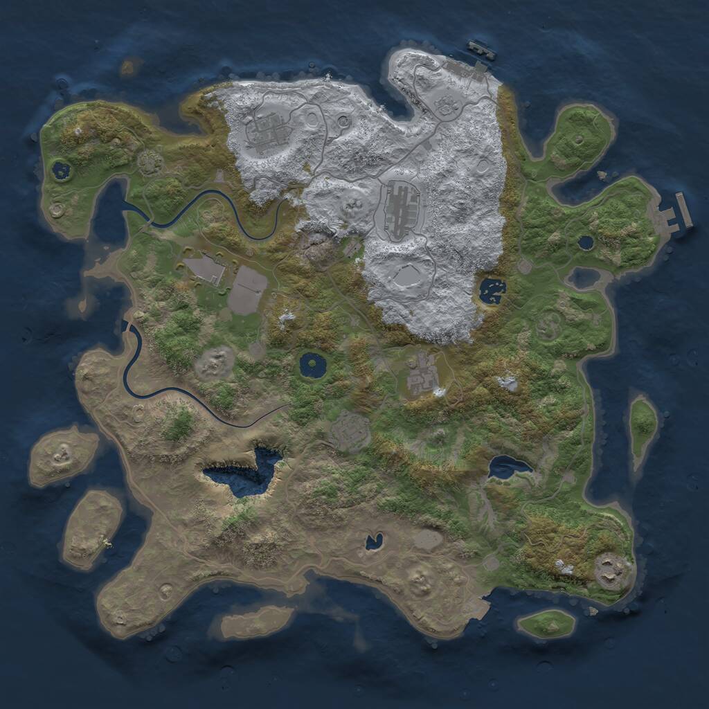Rust Map: Procedural Map, Size: 4000, Seed: 292643, 13 Monuments