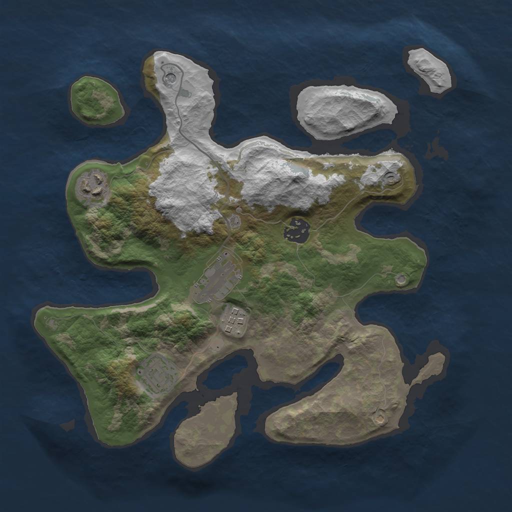 Rust Map: Barren, Size: 3000, Seed: 41221, 8 Monuments
