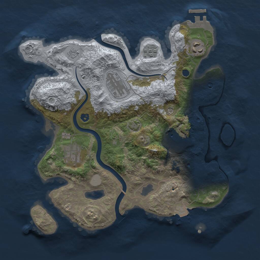 Rust Map: Procedural Map, Size: 3000, Seed: 2430484, 10 Monuments